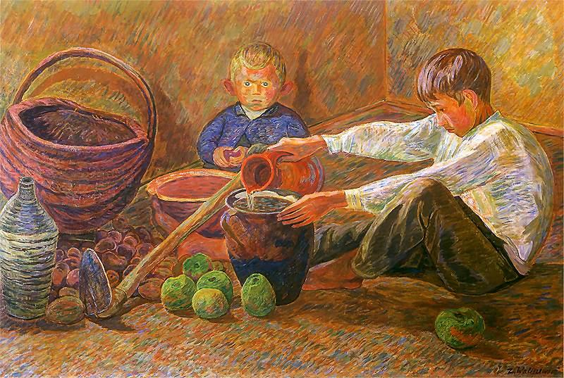 Zygmunt Waliszewski Boys and still life